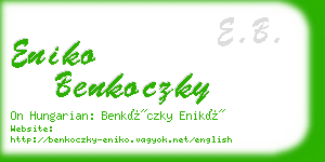 eniko benkoczky business card